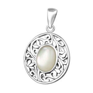 Sterling Silver Filigree Shell Pendant​